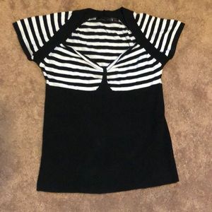 Black/white Striped Knit Top
